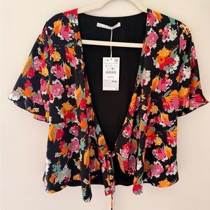 Zara Multicolor Floral Blouse